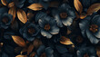 luxurious black and gold floral pattern for sophisticated design background