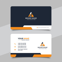 Wall Mural - yellow modern creative business card and name card horizontal simple clean template vector design