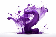 Paint Splash Number 2 In Purple On A White Background