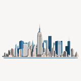 Fototapeta Nowy Jork - Vector silhouette city skylines