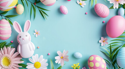 Wall Mural - Easter holiday frame background with copy space