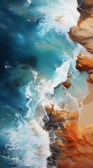 Wall Mural - Drone photograph of a sandy beach