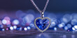 Wunderschöne Herzkette mit blauen Saphir auf schönen Hintergrund, ai generativ