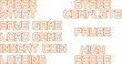 Pixel art game phrases set. Retro 8-bit style vector illustration set.