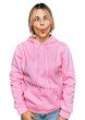 © Krakenimages.com - Young caucasian woman wearing casual sweatshirt making fish face with lips, crazy and comical gesture. funny expression.