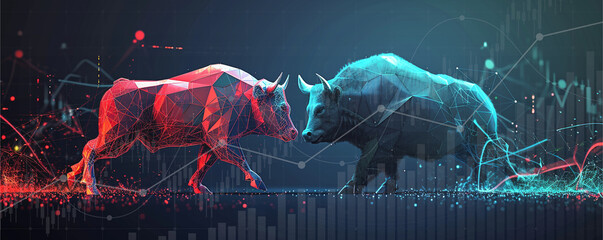 Wall Mural - Stock market exchange or financial technology, ai technology