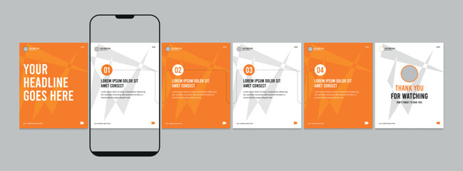 Wall Mural - linkedin carousel post design, editable social media instagram carousel post, most engaging business
