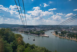 Fototapeta Natura - Seilbahn über den Rhein bei Koblenz Rheinland Pfalz Deutschland
