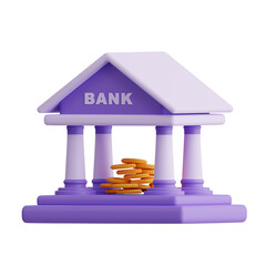 Poster - 3D Banking Model Protecting Your Money and Information. 3d illustration, 3d element, 3d rendering. 3d visualization isolated on a transparent background
