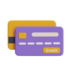 Poster - 3D Credit Card Model Benefits for Your Purchases. 3d illustration, 3d element, 3d rendering. 3d visualization isolated on a transparent background
