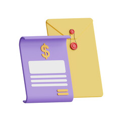 Aufkleber - 3D Contract Model Legally Binding Agreement. 3d illustration, 3d element, 3d rendering. 3d visualization isolated on a transparent background