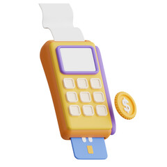 Poster - 3D Pay Model Financial Transactions. 3d illustration, 3d element, 3d rendering. 3d visualization isolated on a transparent background