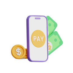 Poster - 3D Online Payment Model Future of Financial Payments. 3d illustration, 3d element, 3d rendering. 3d visualization isolated on a transparent background