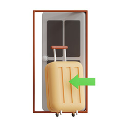 Poster - 3D Check In Model Reservation to Room. 3d illustration, 3d element, 3d rendering. 3d visualization isolated on a transparent background