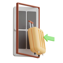 Poster - 3D Check In Model Reservation to Room. 3d illustration, 3d element, 3d rendering. 3d visualization isolated on a transparent background