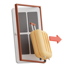 Poster - 3D Check Out Model Ending Your Stay. 3d illustration, 3d element, 3d rendering. 3d visualization isolated on a transparent background