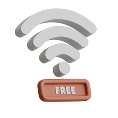 Aufkleber - 3D Free Wifi Model Stay Connected. 3d illustration, 3d element, 3d rendering. 3d visualization isolated on a transparent background