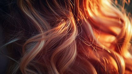 Poster - A close-up view of a person with long hair. This image can be used in various contexts