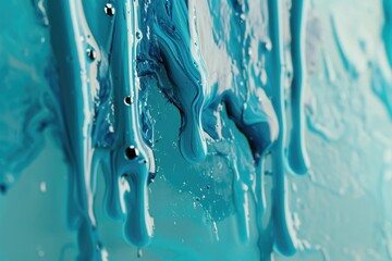 Poster - A detailed close-up of a painting depicting blue paint. This image can be used in various creative projects or as a background element