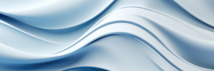 Fototapete - Blue Abstract Wavy Design Background. Smooth 3D waves for a minimalist backdrop for business presentation.