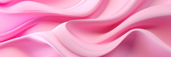 Fototapete - Pink Abstract Wavy Design Background. Smooth 3D waves for a minimalist backdrop for business presentation.