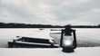 Steg - Winter - Lantern in the Snow - Background - Landscape - Lamp - Retro - Vintage - Concept - Cold - Old