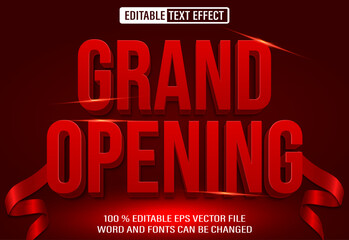 Poster - Editable 3d text style effect - Grand Opening  text effect Template	