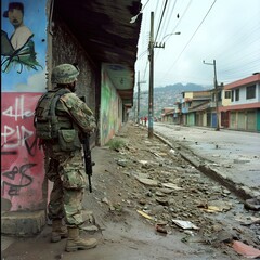 army surveiling the streets