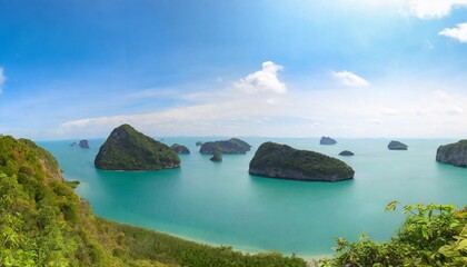 Canvas Print - ang thong national marine park angthong marine park surat thani thailand southeast asia beautiful tropical islands panoramic view paradise nature landscape seascape panorama vacation travel 