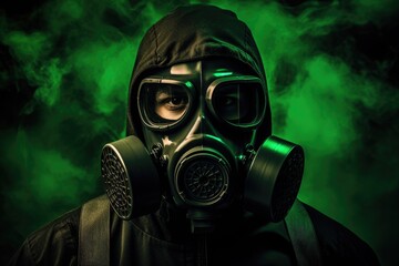 Wall Mural - man in a gas mask Nuclear war