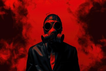 Wall Mural - man in a gas mask Nuclear war