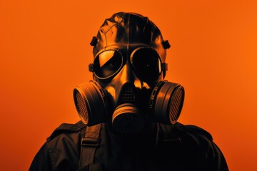 Wall Mural - man in a gas mask Nuclear war