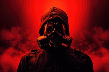 Wall Mural - man in a gas mask Nuclear war