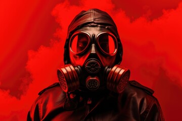 Wall Mural - man in a gas mask Nuclear war