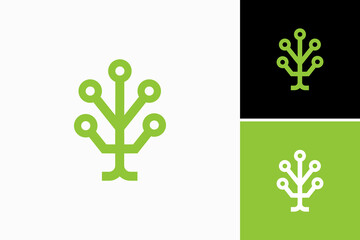 Poster - tree circuit board Vector Logo Premium