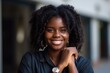 black woman, happy and portrait of student at school with smile, joyful and positive mindset