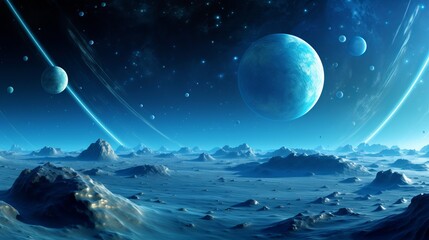 Poster - Enchanting 360 degree space background with nebula, stars, and immersive environment map