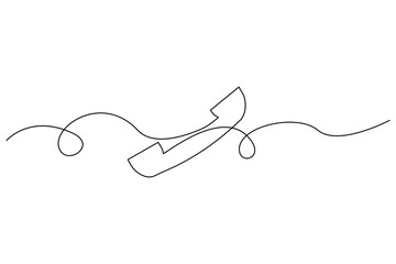 Continuous drawing of handset. One line icon of handset. Vector illustration. EPS 10.