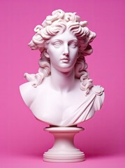 Canvas Print - White sculpture head bust of ancient Greek Goodness