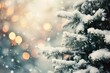 Christmas tree in snowing background - christmas wallpaper with background lights