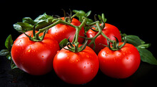 A Group Of Tomatoes On A Vine