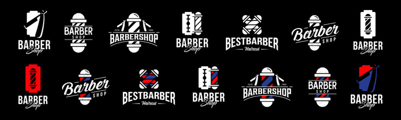 Barbershop logo design vector, editable and resizable EPS 10