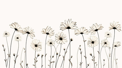  A line drawing of daisies