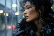 Elegant Woman by Rainy Window