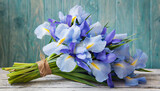 Fototapeta Fototapeta w kwiaty na ścianę - Wiosenne kwiaty niebieskie irysy