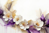 Fototapeta  - Pastelowe tło kwiatowe akwarela, puste miejsce na tekst