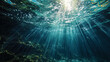 Mystical spots of light, the rays of which penetrate the water streams, like light fans in a dark