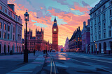 Fototapeta Londyn - London Elegance - Ultradetailed Illustration for Banners, Covers, and More