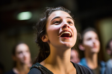 Canvas Print - Musical theater workshop catering to teenagers - providing lessons in singing - acting - and stage presence to foster skills for their theatrical ambitions and performances.