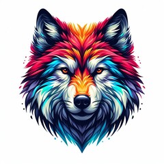 Wall Mural - Wolf head vector illustration for t-shirt print or poster design.